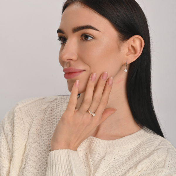 Срібний набір з золотими пластинами