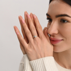 Срібний набір з золотими пластинами