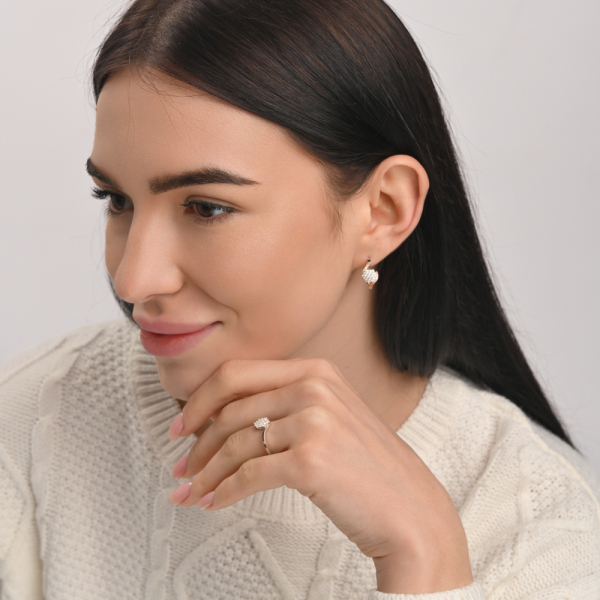 Срібний набір з золотими пластинами