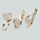 Серебряный набор с золотыми пластинами