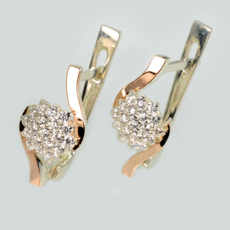 Срібні сережки з золотими пластинами