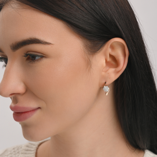 Срібний набір з золотими пластинами