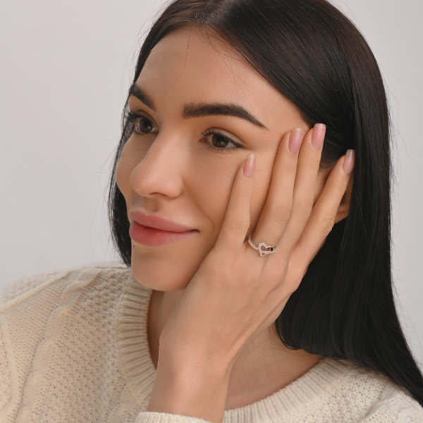 Срібна каблучка з золотими вставками