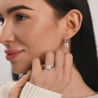 Срібна каблучка з золотими вставками