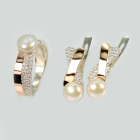 Срібний набір з золотими пластинами