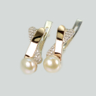 Срібні сережки з золотими пластинами