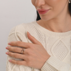 Срібний набір з золотими пластинами