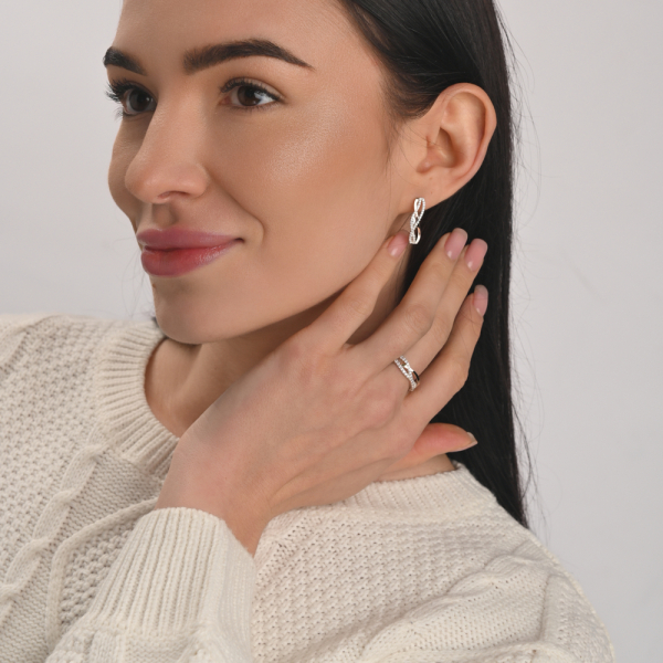 Срібний набір з золотими пластинами