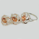 Серебряный набор с золотыми пластинами