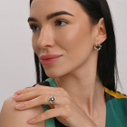 Срібні сережки з золотими пластинами