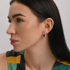 Срібні сережки з золотими пластинами