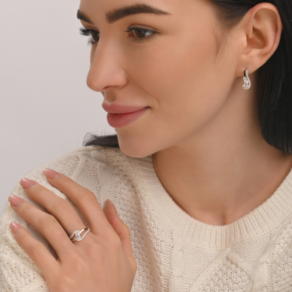 Срібний набір з золотими пластинами