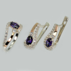 Срібний набір з золотими пластинами