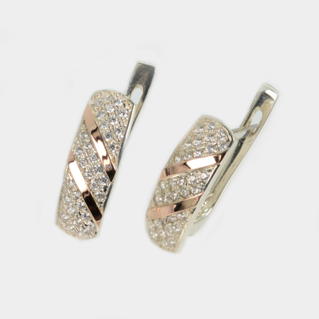 Срібні сережки з золотими пластинами