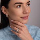 Срібний набір з золотими пластинами