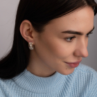 Срібний набір з золотими пластинами