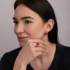 Срібна каблучка з золотими вставками