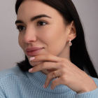 Срібна каблучка з золотими вставками