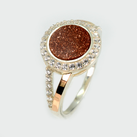 Серебряные серьги с золотыми пластинами