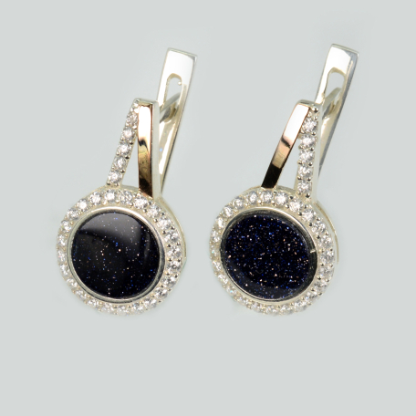 Серебряные серьги с золотыми пластинами