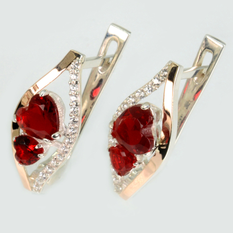 Срібні сережки з золотими пластинами