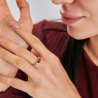 Срібна каблучка з золотими вставками