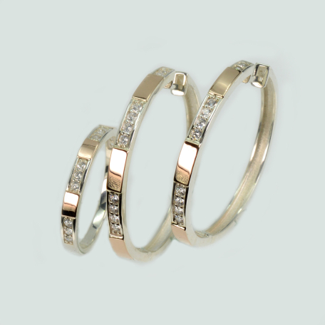 Срібний набір з пластинами із золота