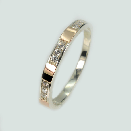 Серебряное кольцо с золотыми накладками