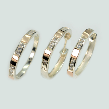 Срібний набір з пластинами із золота