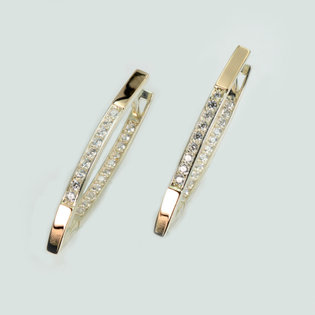 Срібні сережки з золотими вставками