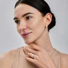 Срібна каблучка з золотими вставками