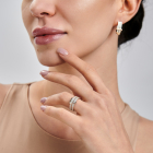 Срібна каблучка з золотими вставками