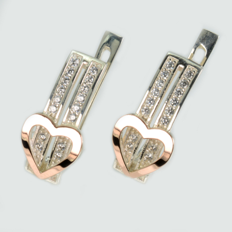 Срібні сережки з золотими пластинами