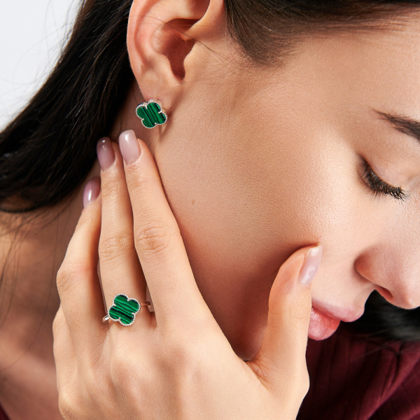 Срібний набір з конюшиною