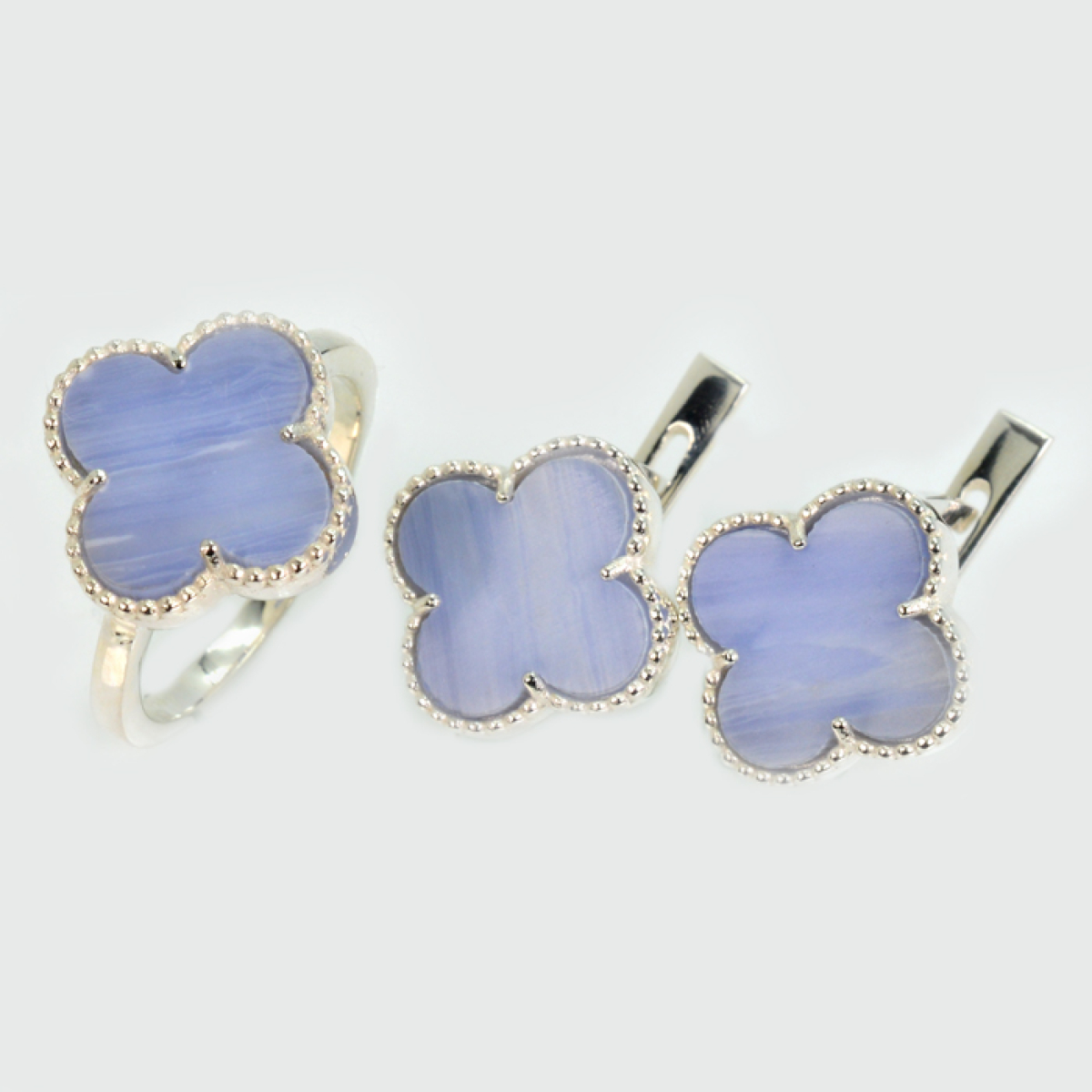 Срібний набір з конюшиною