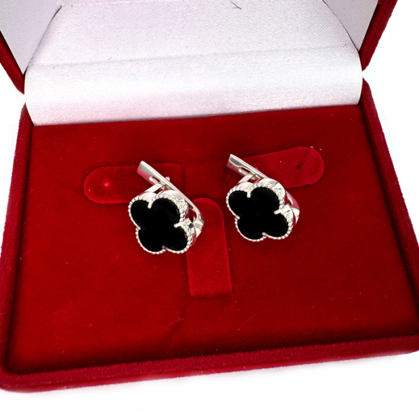 Срібні сережки з конюшиною