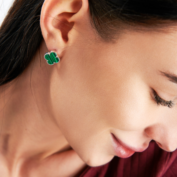 Срібні сережки з конюшиною