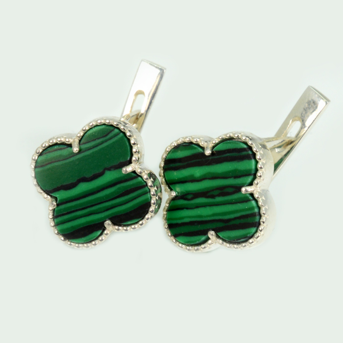 Срібні сережки з конюшиною