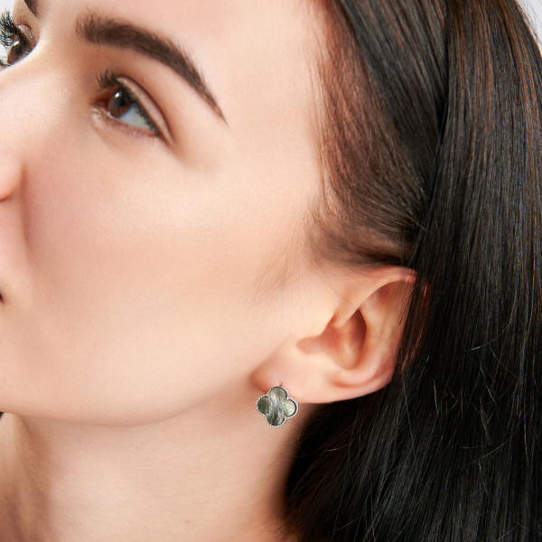 Срібні сережки з конюшиною