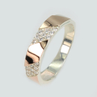 Срібна каблучка з золотими вставками