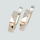 Срібні сережки з золотими пластинами