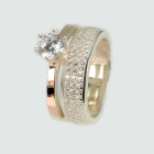 Срібна каблучка з золотими вставками