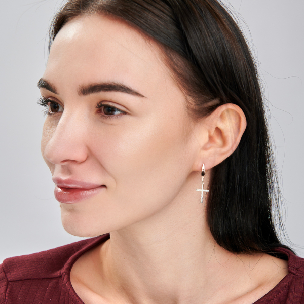 Срібні сережки з золотими пластинами