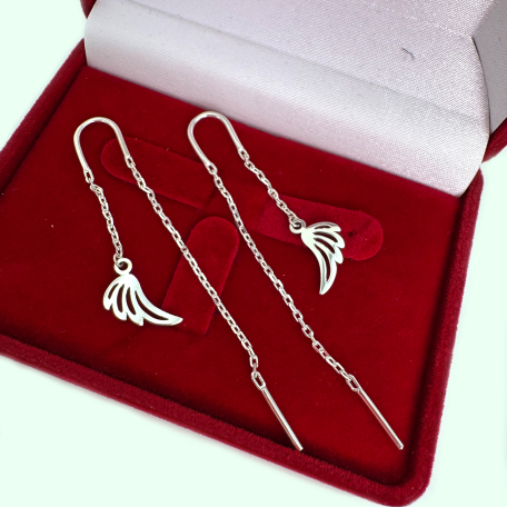 Срібні сережки-протяжки