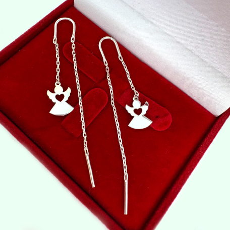 Срібні сережки-протяжки