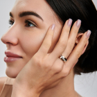 Срібний набір з золотими пластинами