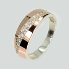 Срібна каблучка з золотими вставками