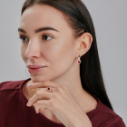 Срібний набір з золотими пластинами