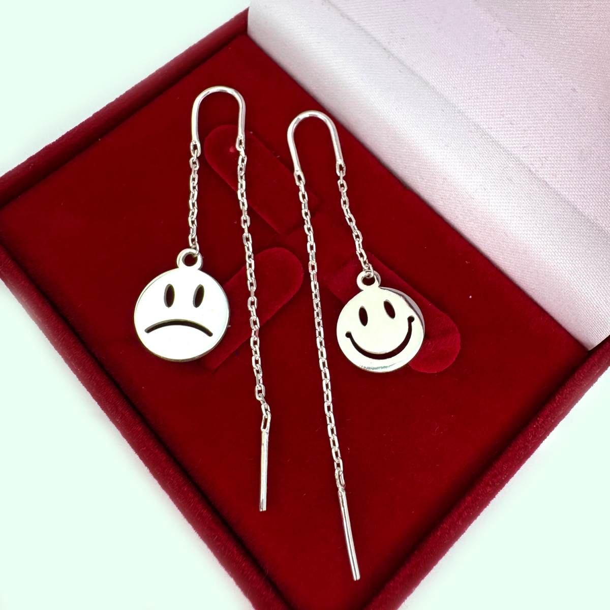 Срібні сережки-протяжки