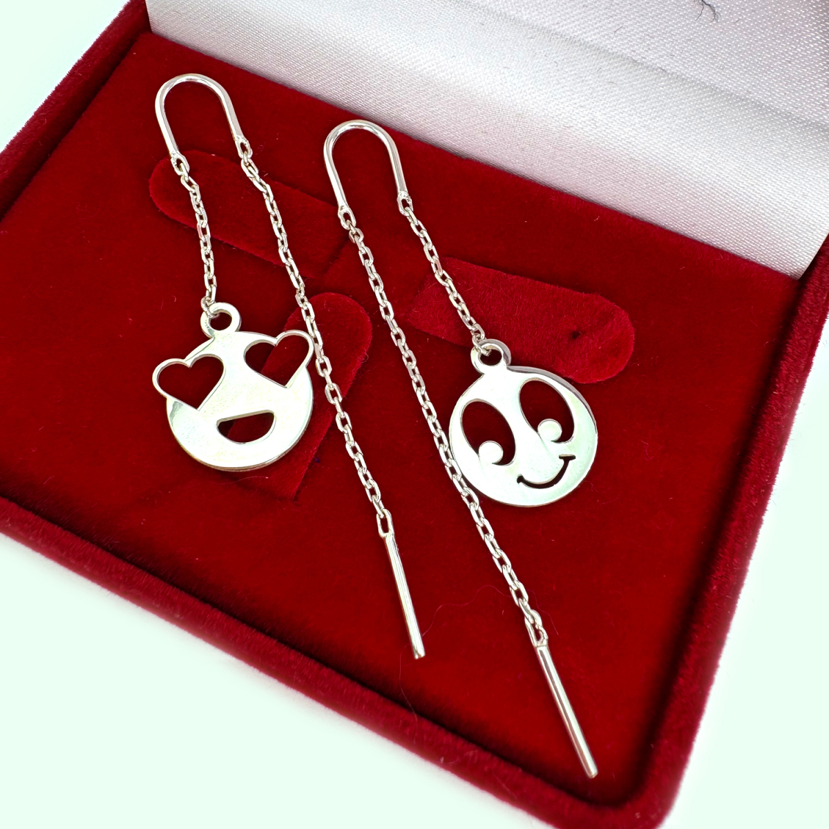 Срібні сережки-протяжки